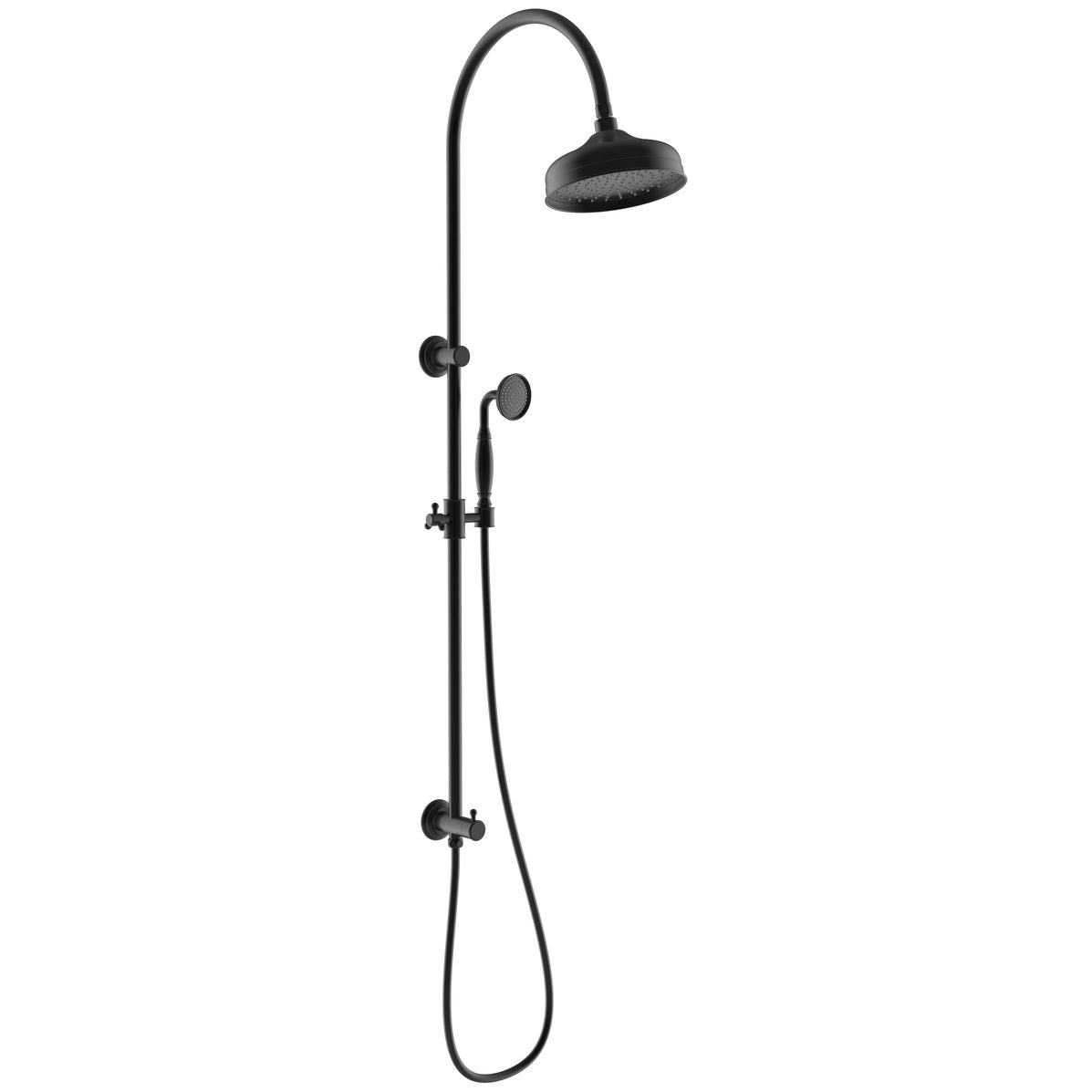 Ikon Clasico round multi function shower Combo Matte Black