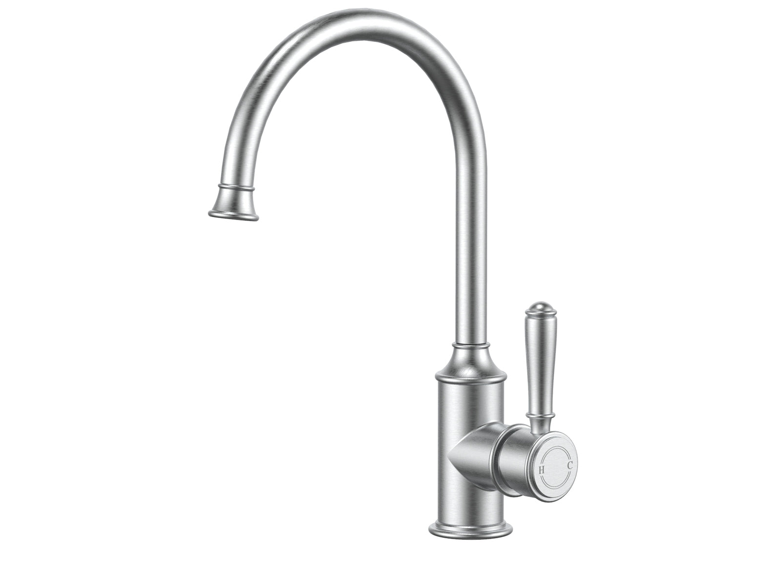 Ikon Clasico Gooseneck Sink Mixer Brushed Nickel