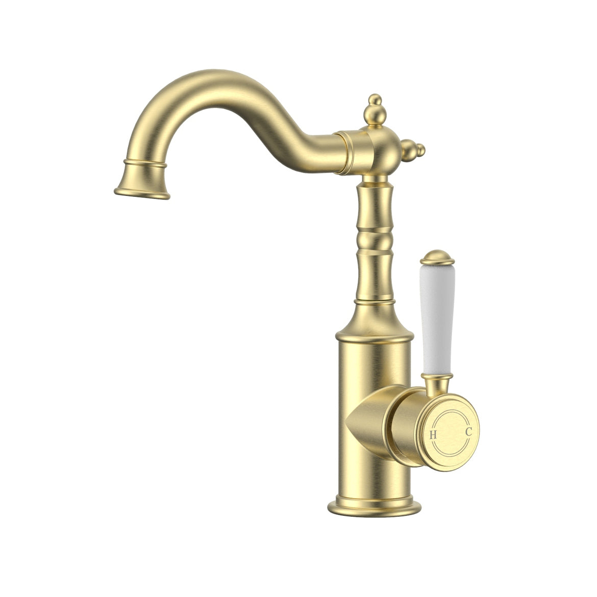 Clasico Curved Basin Mixer With Ceramic Handle