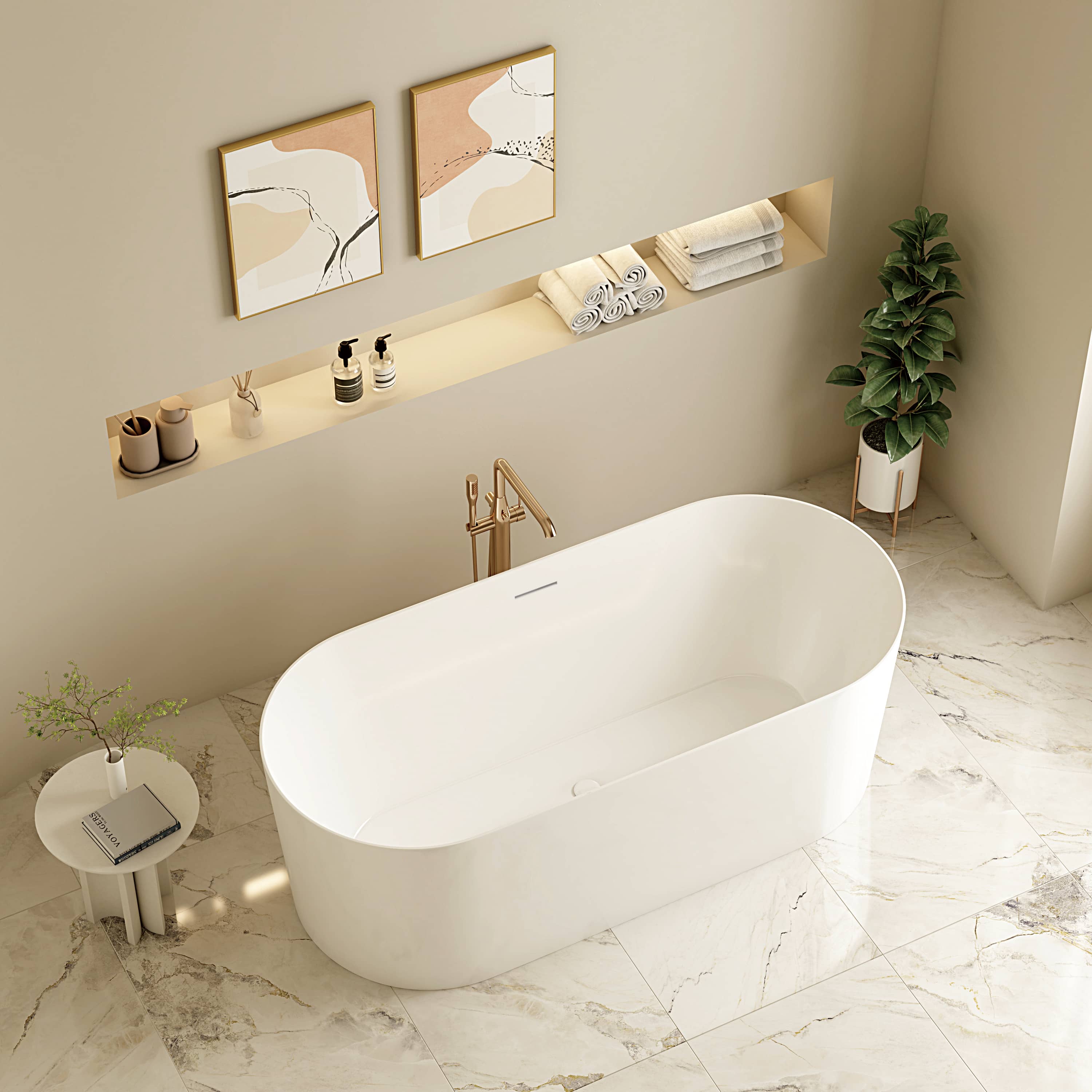 ISEO Ultra-Slim Freestanding Gloss White Bathtub