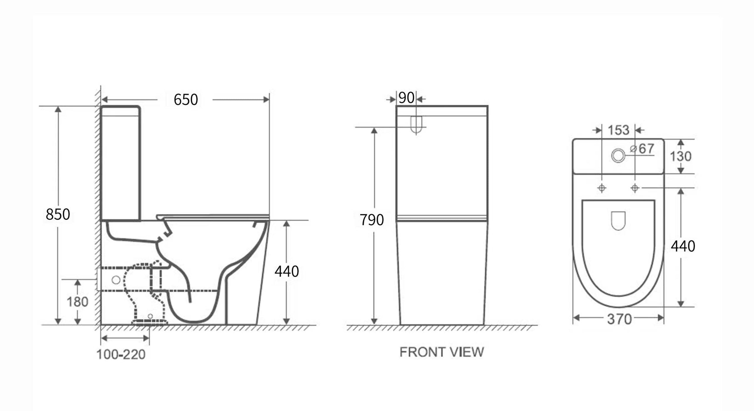 Walton Back To Wall Quite Flush(Rimless+Tornado) Toilet Suite - Living and Bathroom