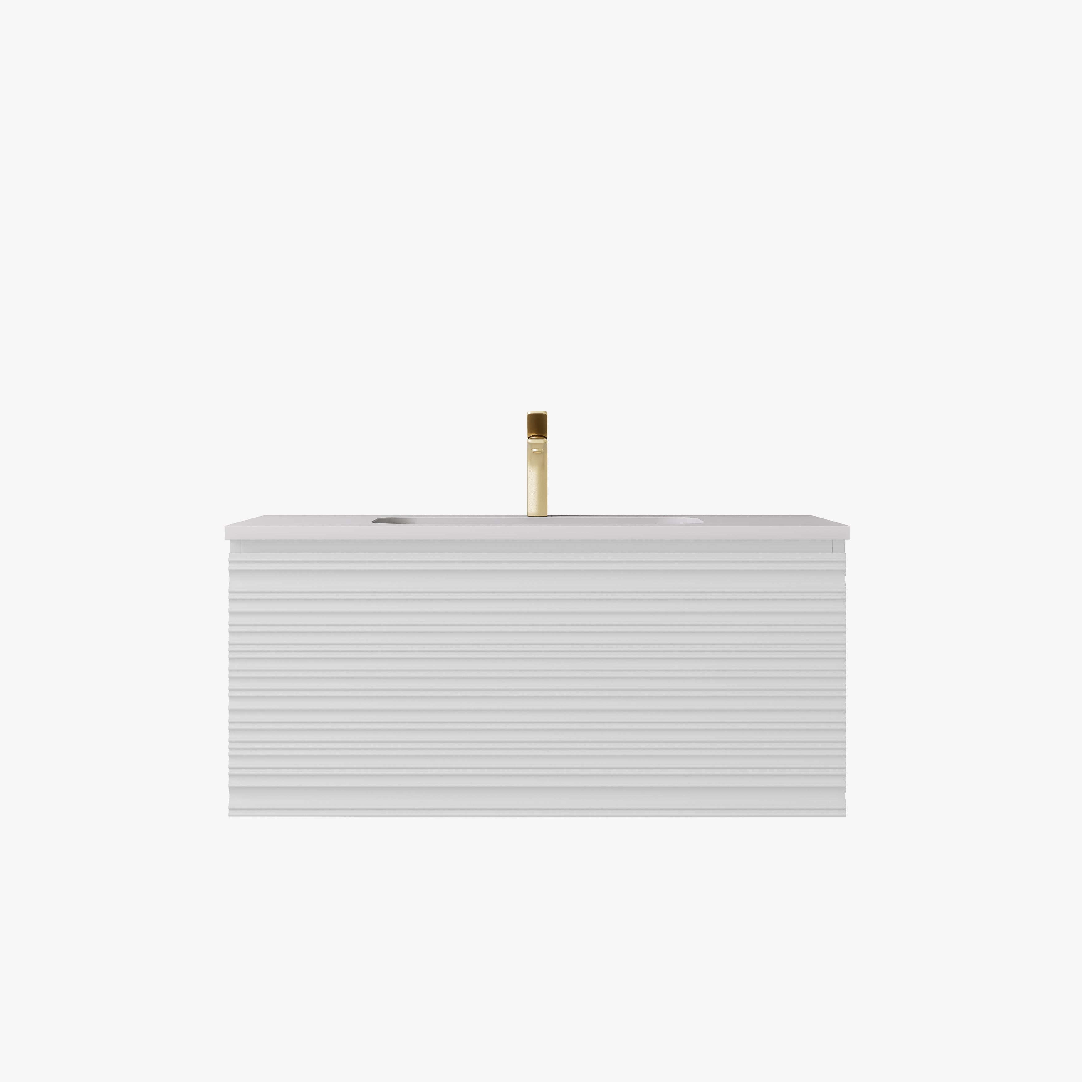 Sedona Fluted Wall Hung PVC Cabinet Matte White