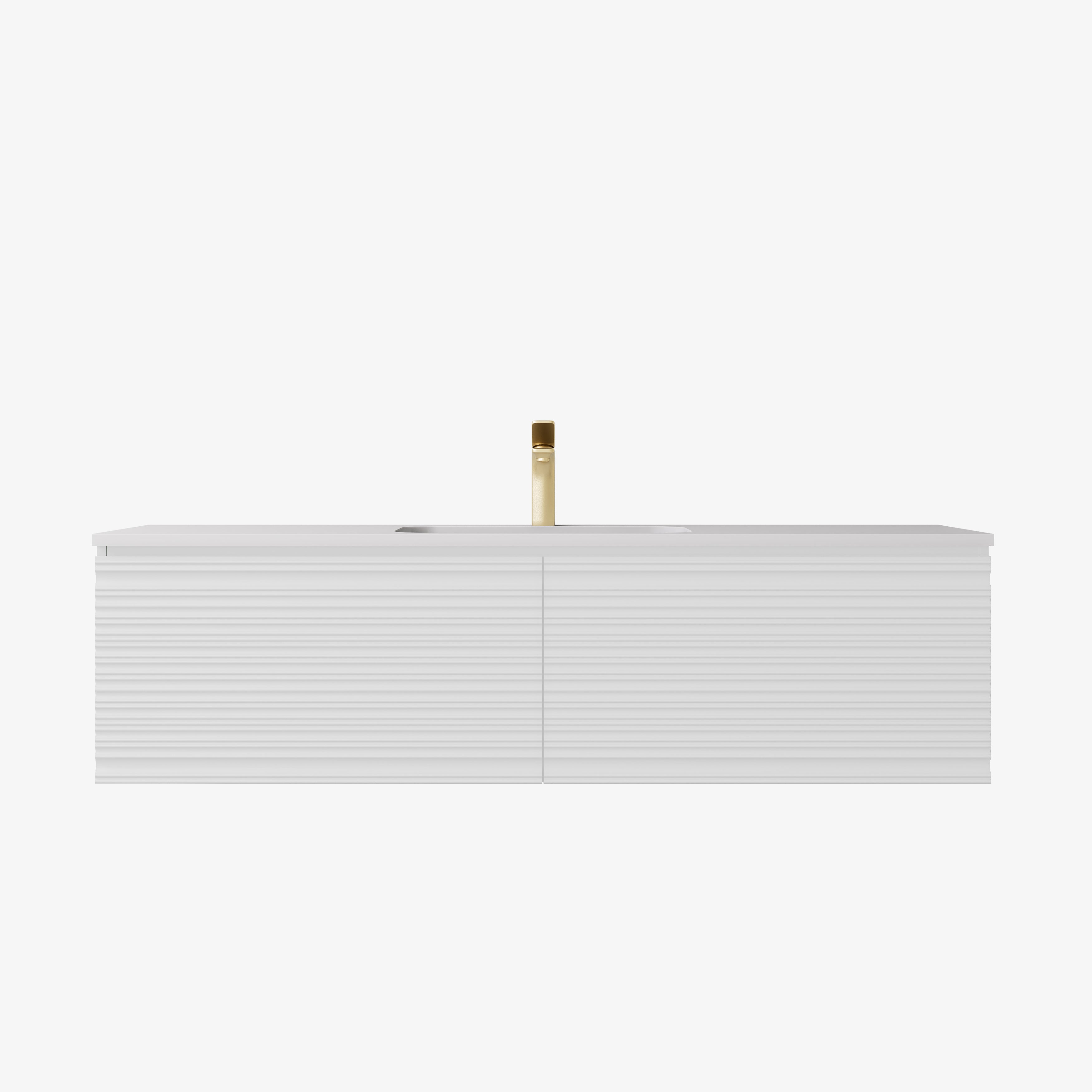 Sedona Fluted Wall Hung PVC Cabinet Matte White