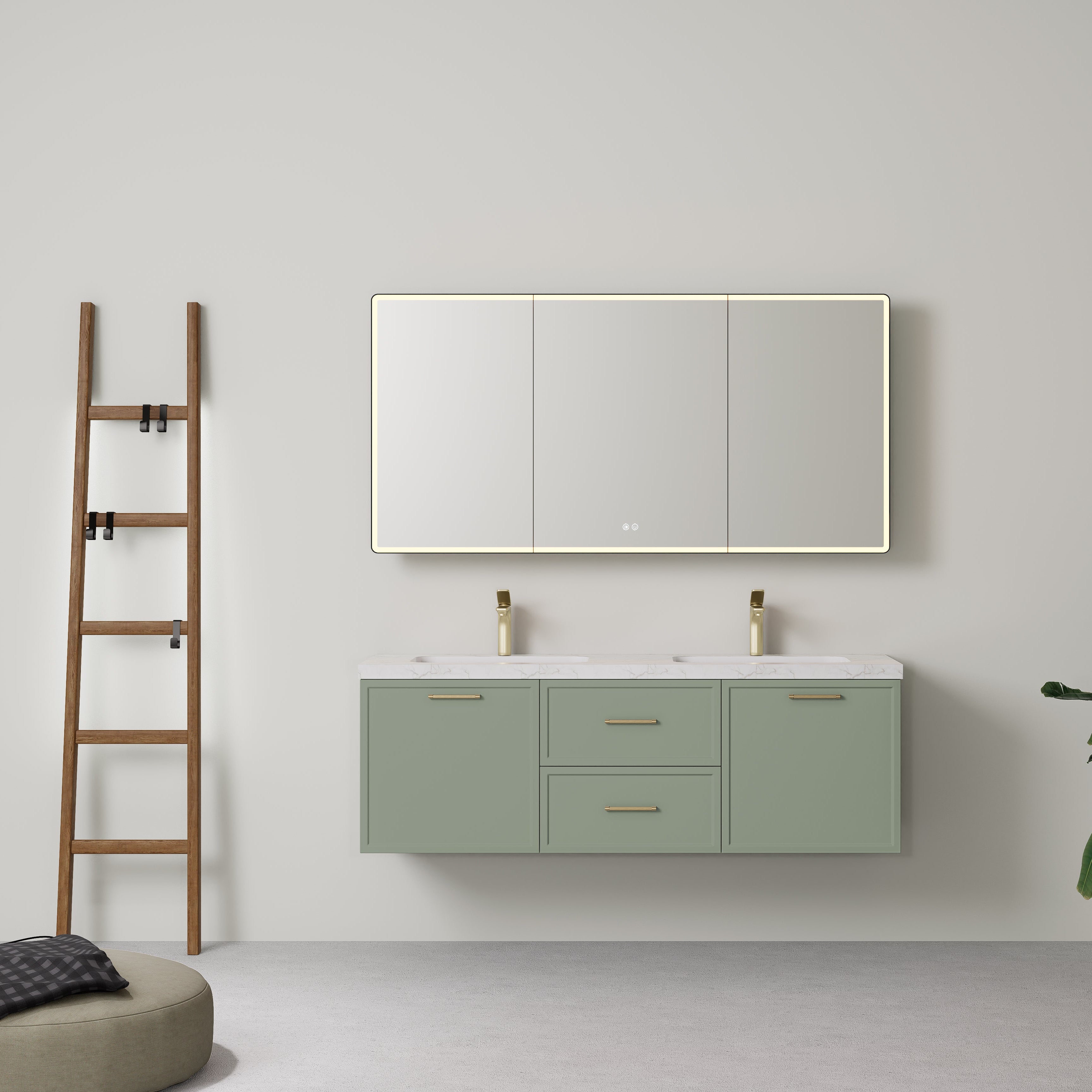 Kingsley Federation Wall Hung PVC Cabinet Matte Olive Green