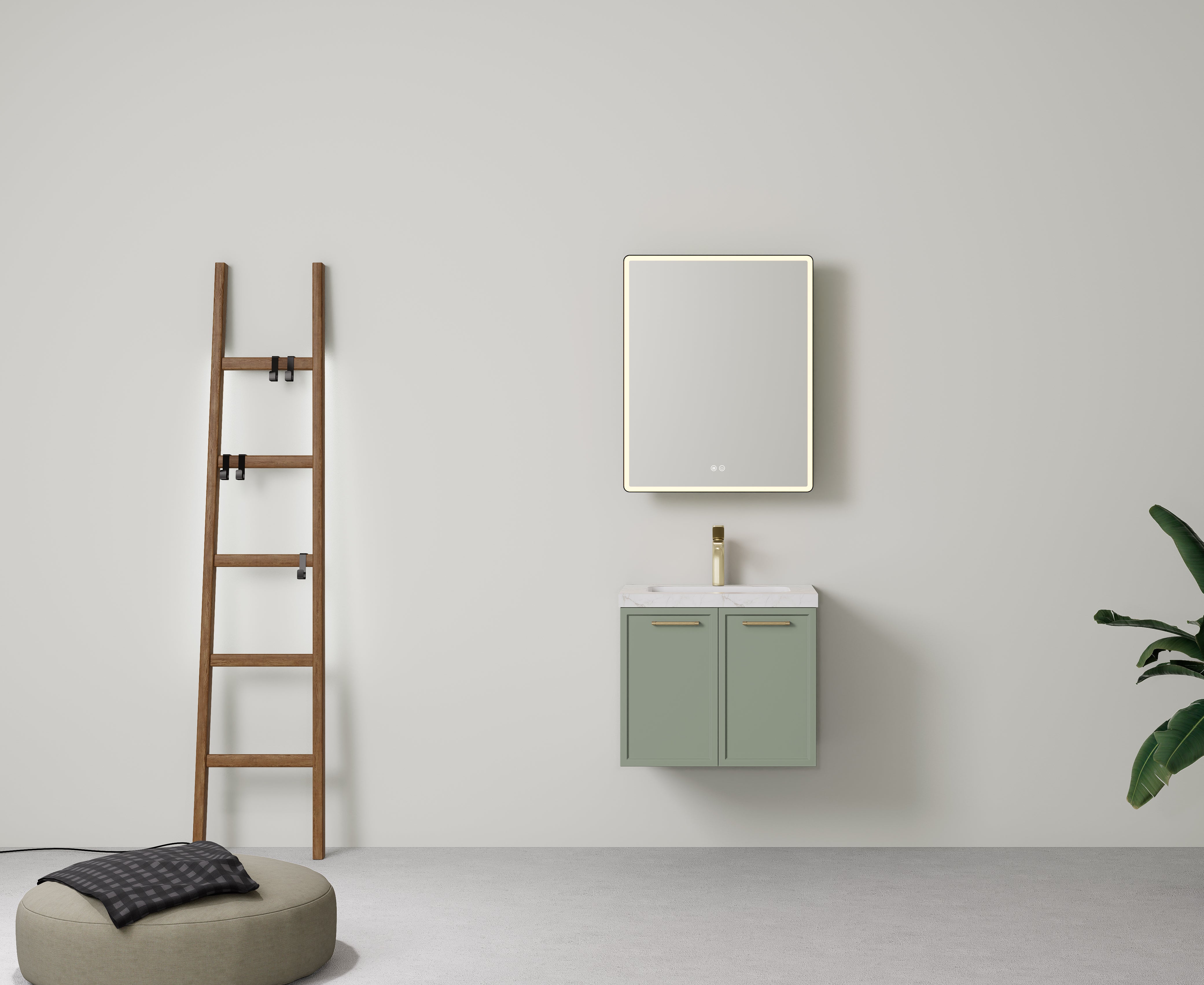 Kingsley Federation Wall Hung PVC Cabinet Matte Olive Green