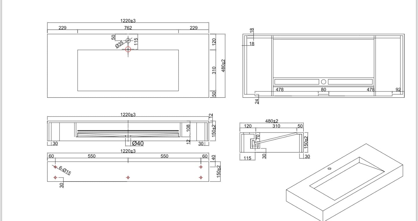 Asha Modern Solid Surface Material Wall Hung Stone Basin With Plywood Cabinet(All Sizes)