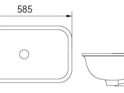KLIFF Under Counter Basin 585*390*200 Gloss White