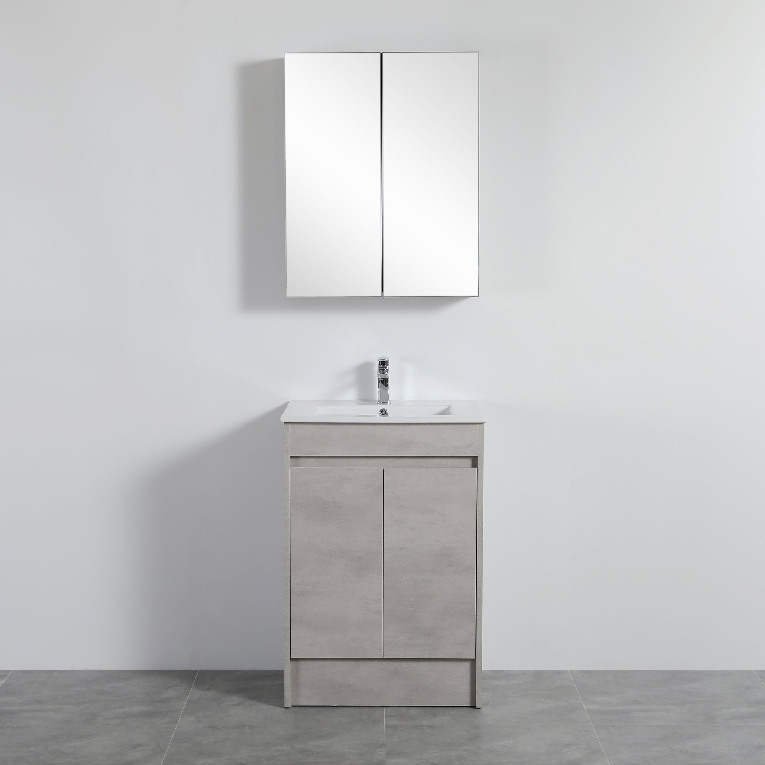 Nova Plywood Shaving Cabinet Concrete Grey