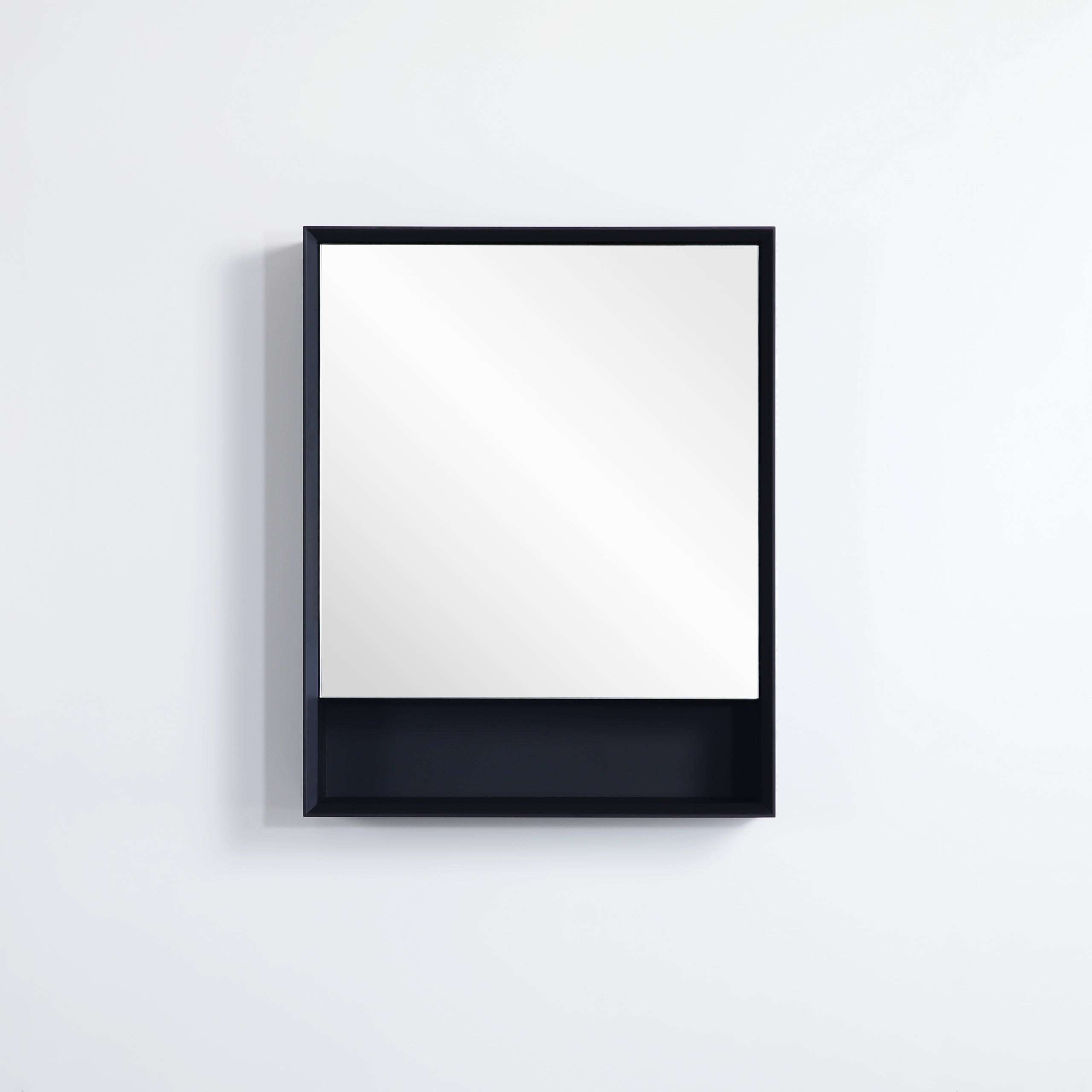 Petra PVC Shaving Cabinet With Open Shelf Matte Black