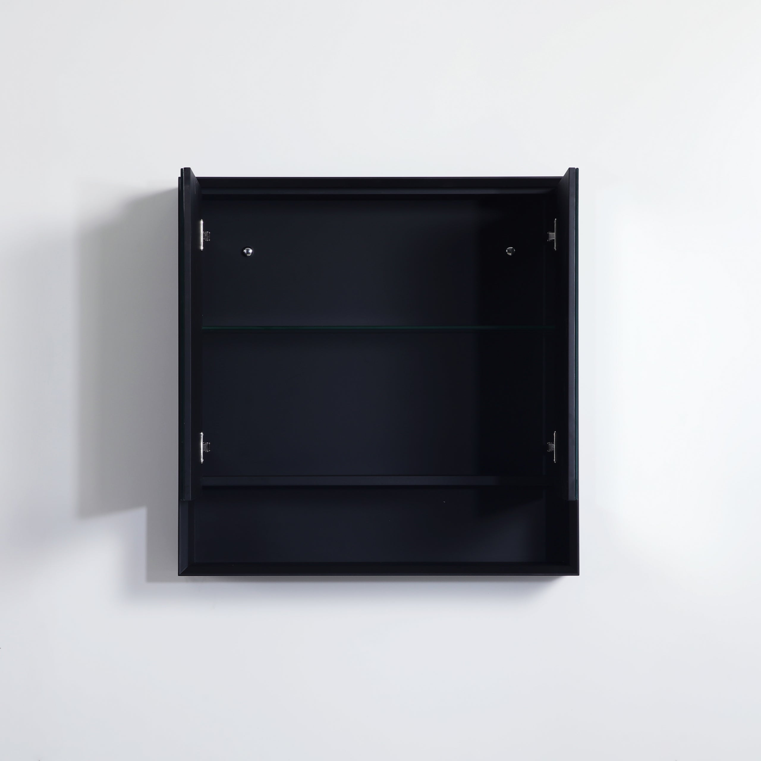 Petra PVC Shaving Cabinet With Open Shelf Matte Black