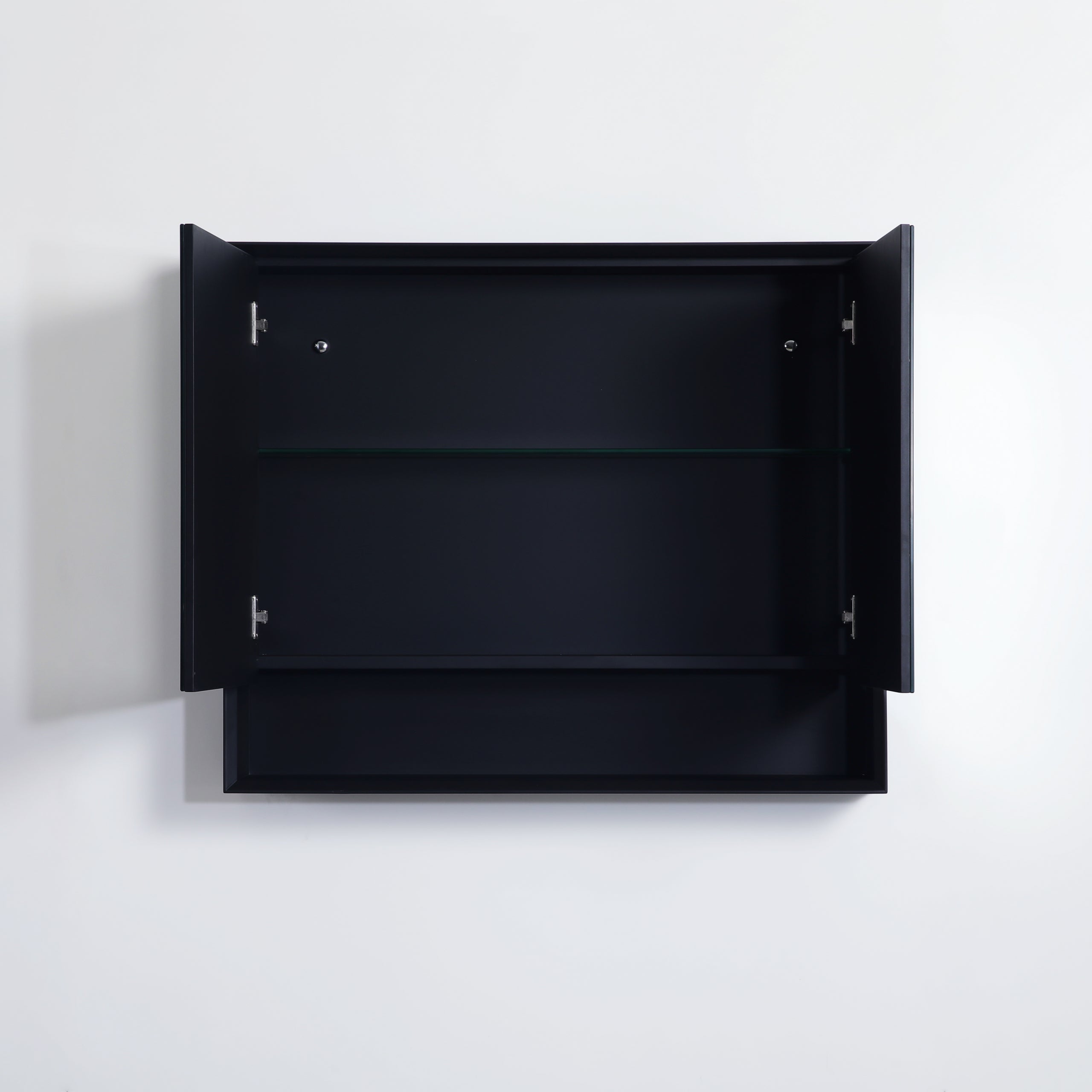 Petra PVC Shaving Cabinet With Open Shelf Matte Black