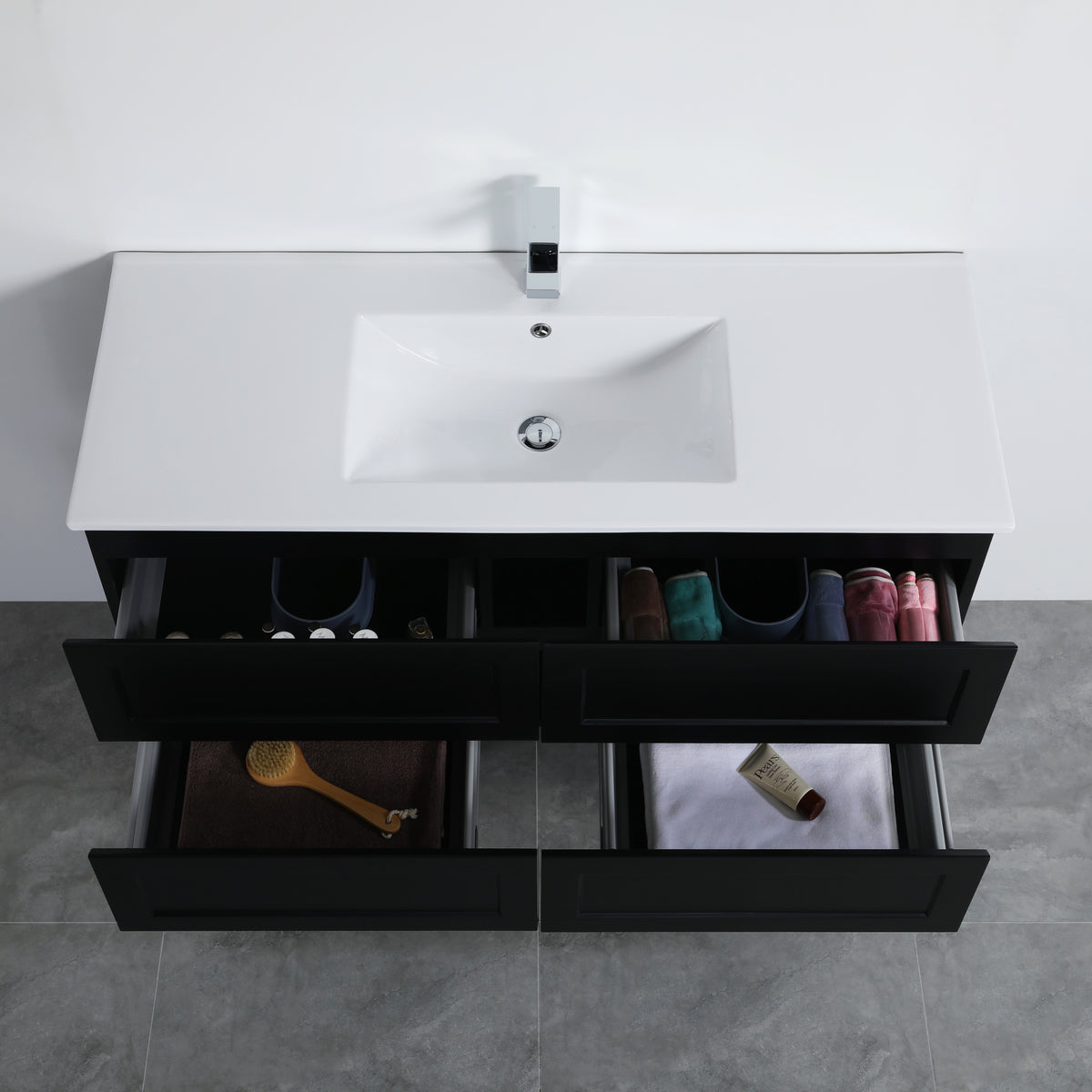Fremantal PVC Waterproof Wall Hung Bathroom Vanity Matte Black