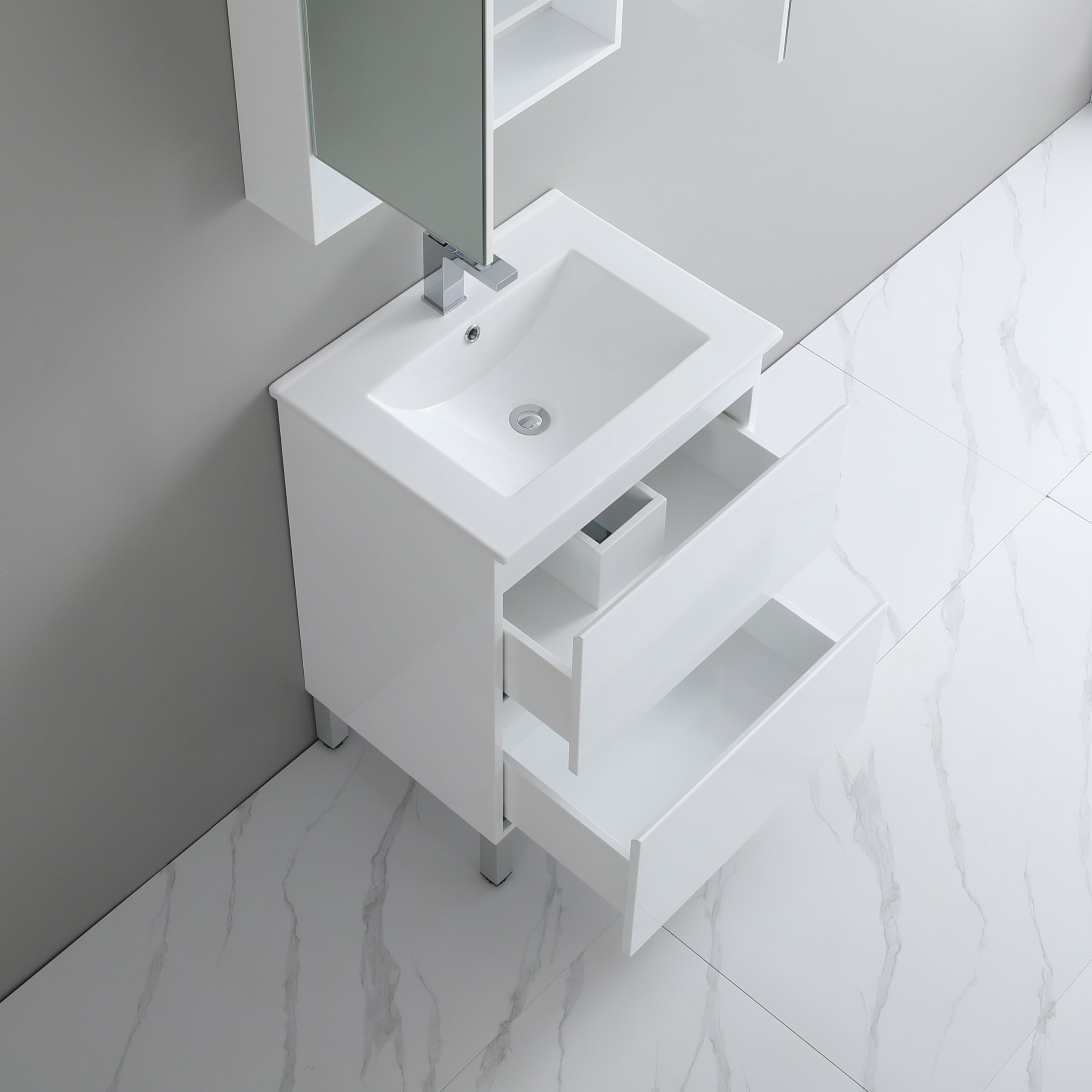 Riva PVC Freestanding Bathroom Vanity White