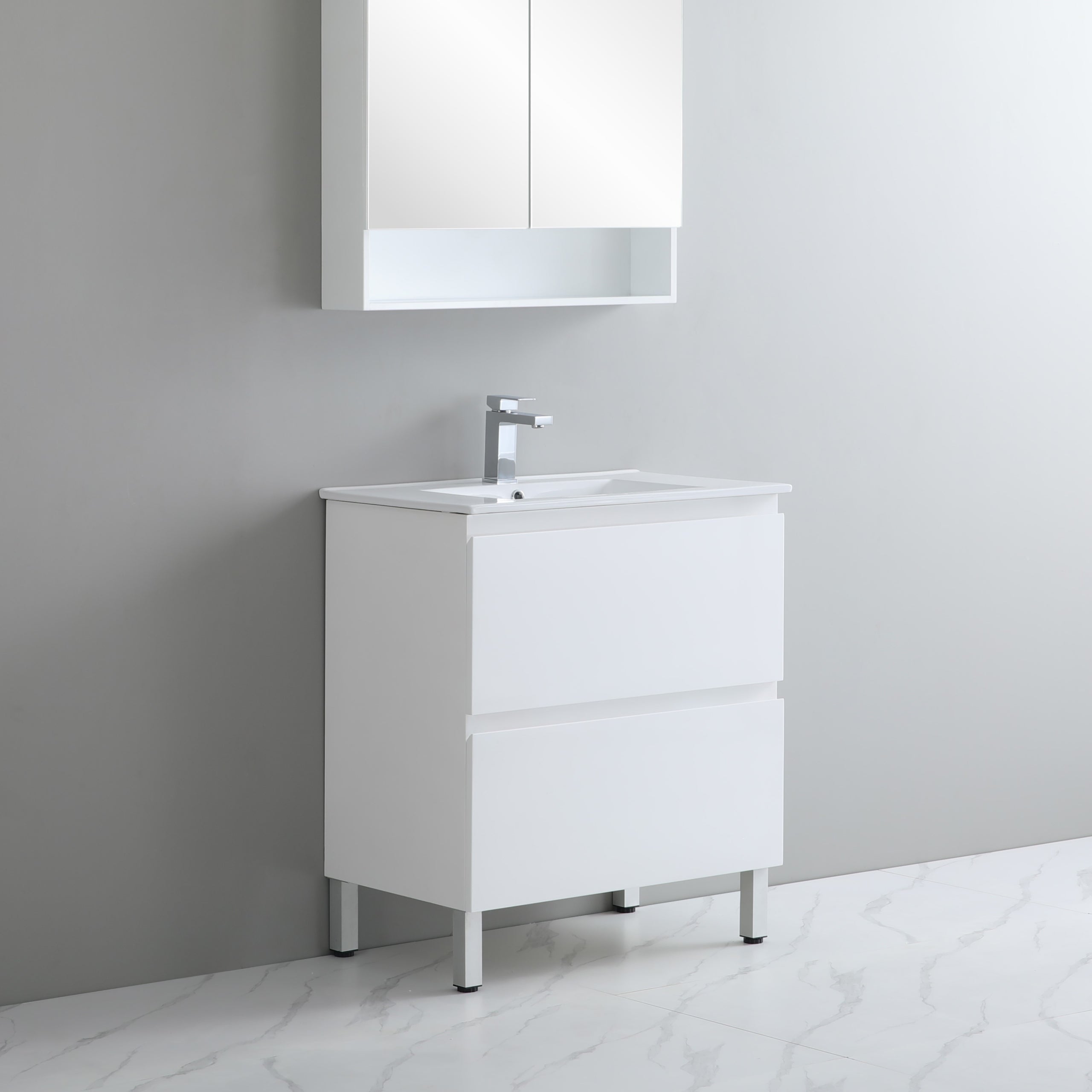 Riva PVC Freestanding Bathroom Vanity White