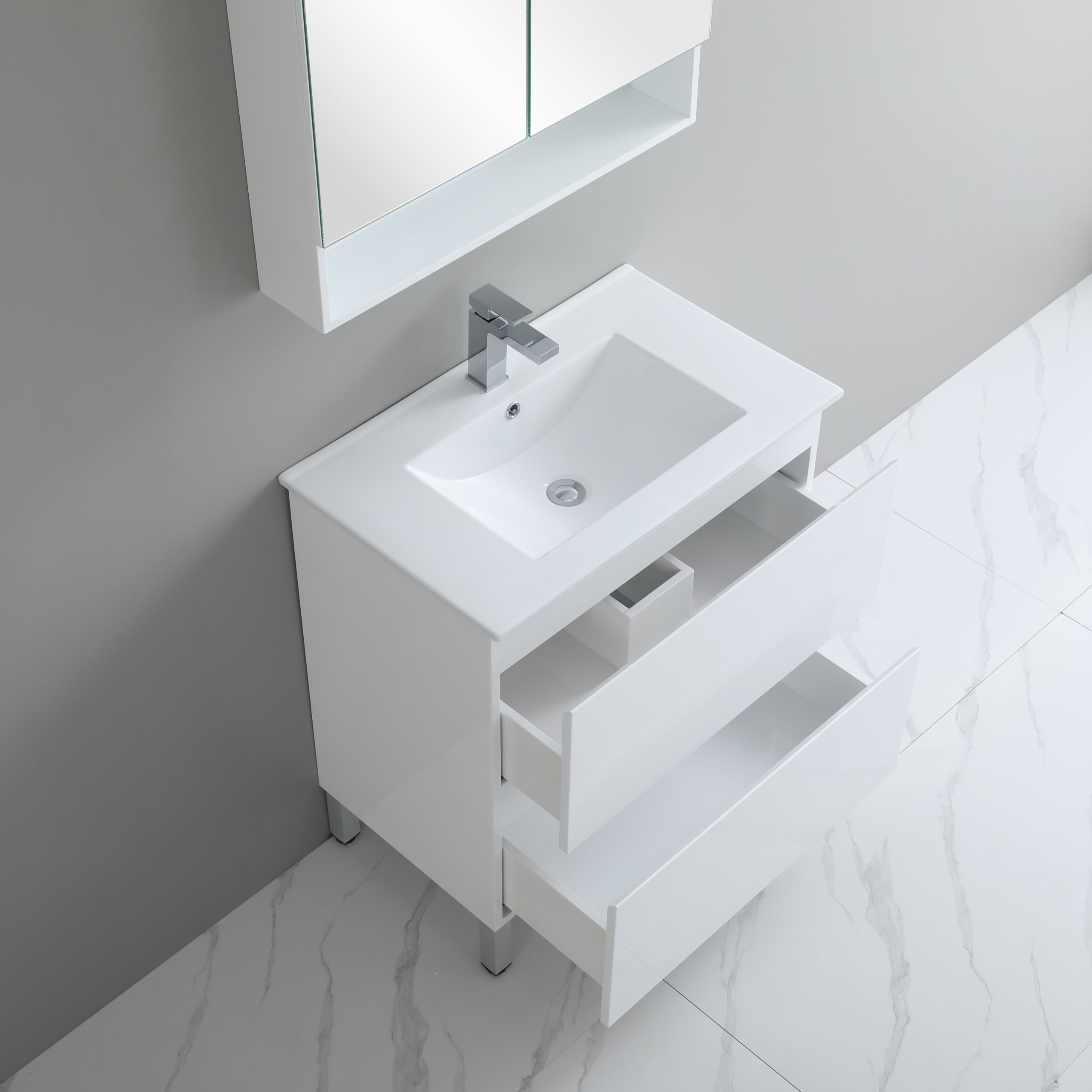 Riva PVC Freestanding Bathroom Vanity White