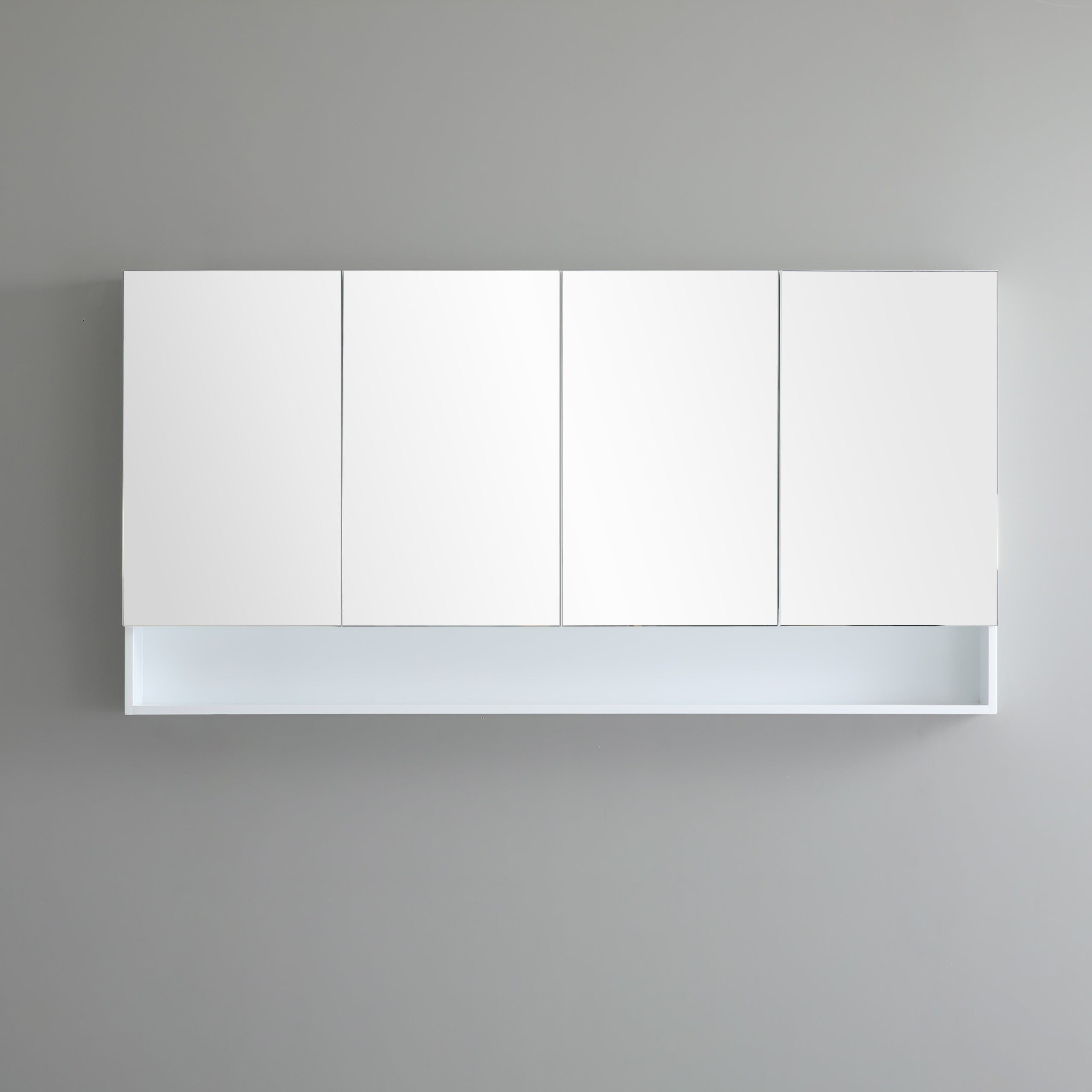 Fremantle PVC Shaving Cabinet With Open Shelf Matte White