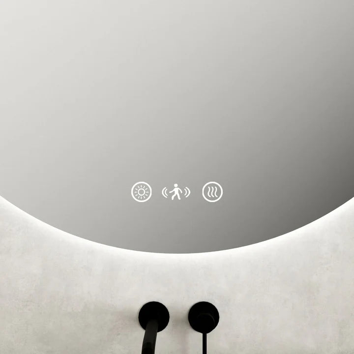 Luna LED Round Mirror 900mm - with Adjustable LED Lighting