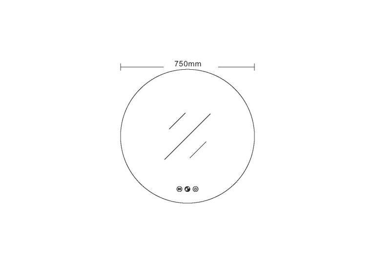LED Round Mirror 750mm - Living and Bathroom