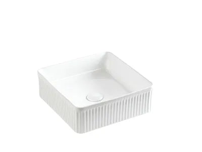 Crete Fluted Above Counter Basin 400*400*140 Matte White