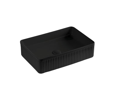 Crete Fluted Above Counter Basin 400*400*140 Matte Black