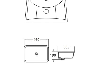 Crete Under Counter Basin 460*335*190 Gloss White
