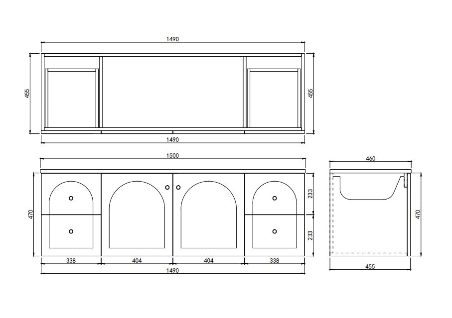 Chester Federation Wall Hung PVC Cabinet Matte Grey