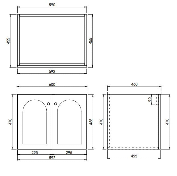 Chester Federation Wall Hung PVC Cabinet Matte Grey
