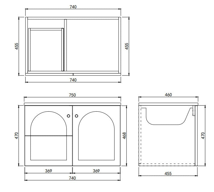 Chester Federation Wall Hung PVC Cabinet Matte White