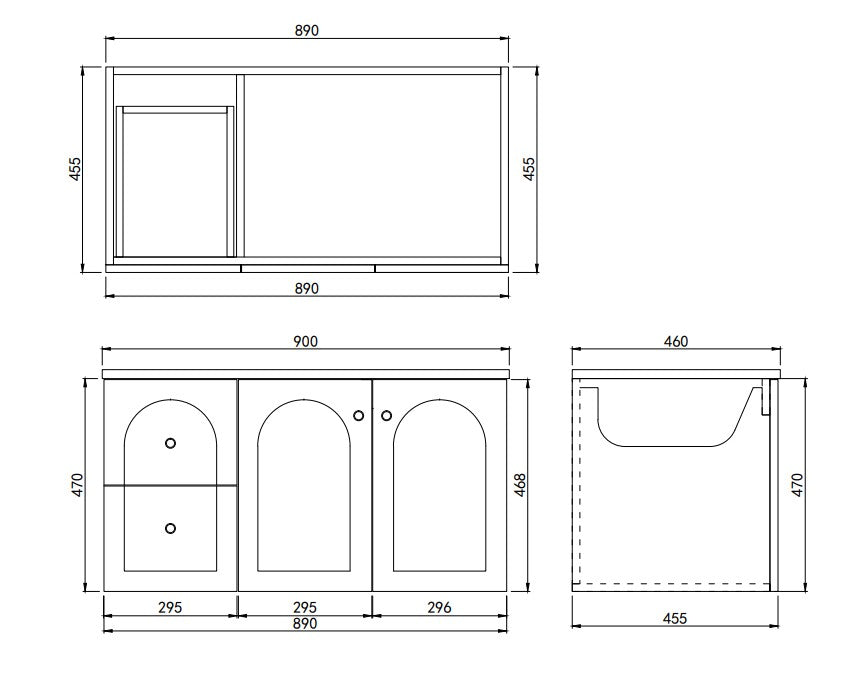 Chester Federation Wall Hung PVC Cabinet Matte White