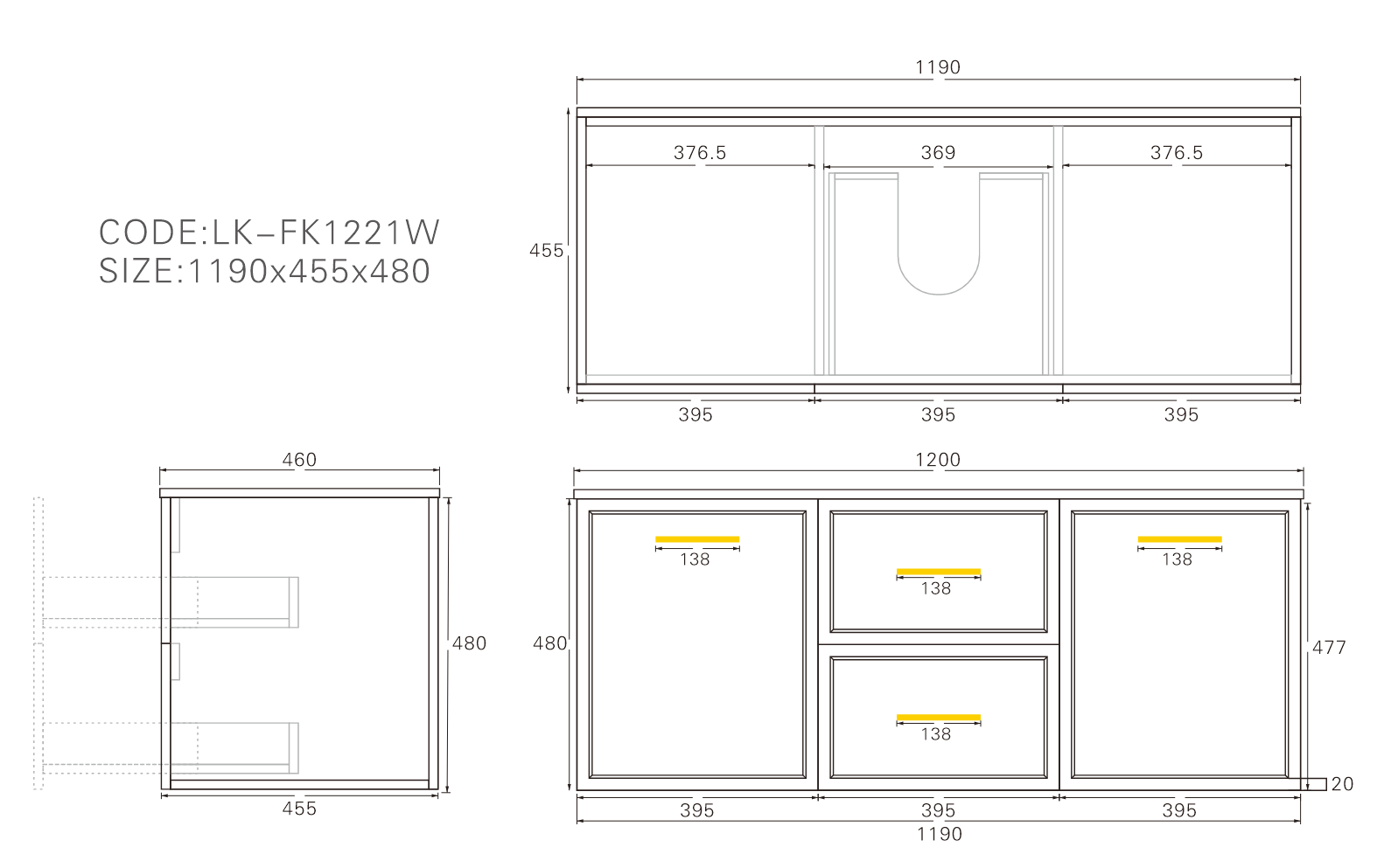 Kingsley Federation Wall Hung PVC Cabinet Matte Grey