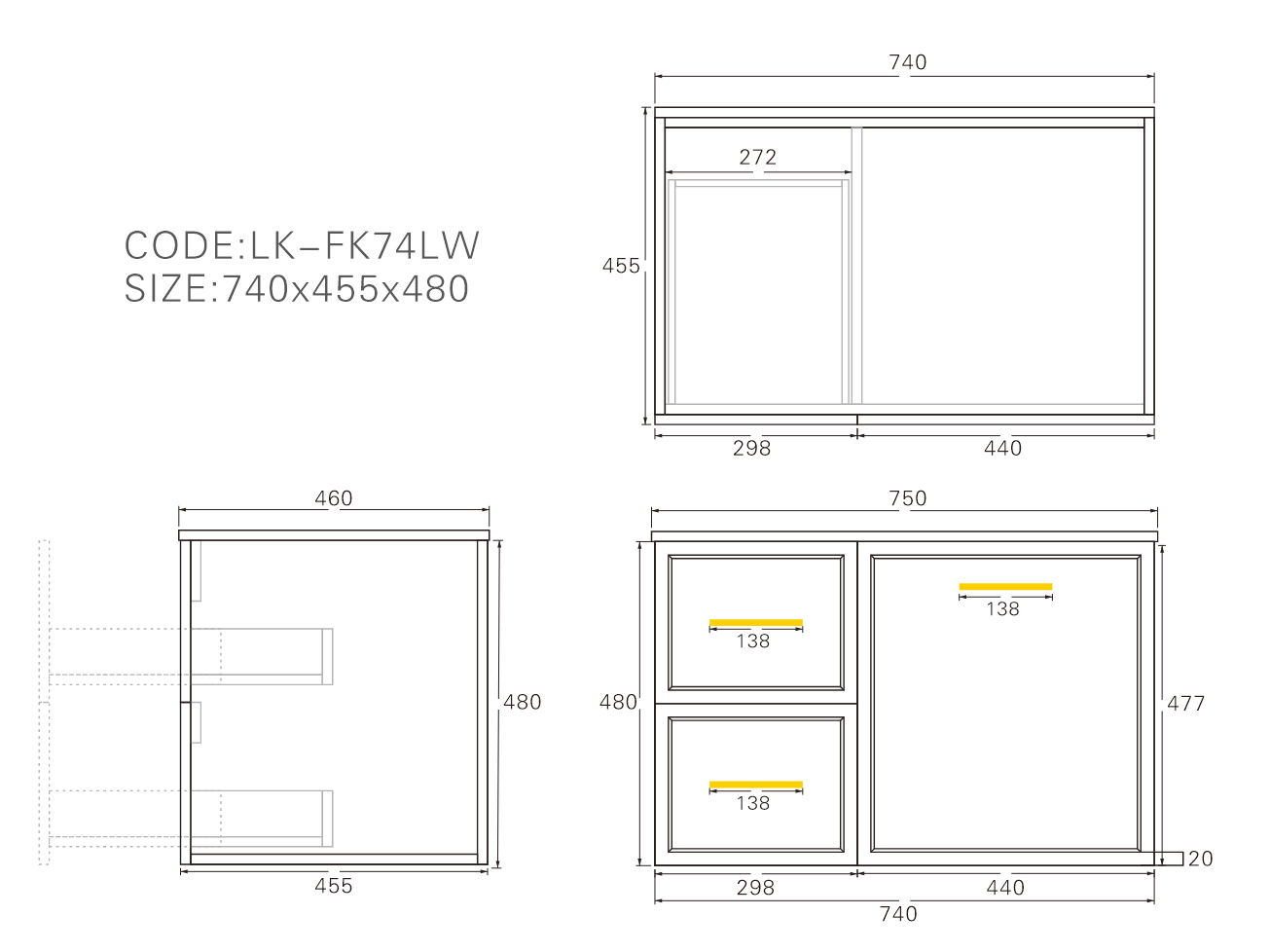 Kingsley Federation Wall Hung PVC Cabinet Matte White