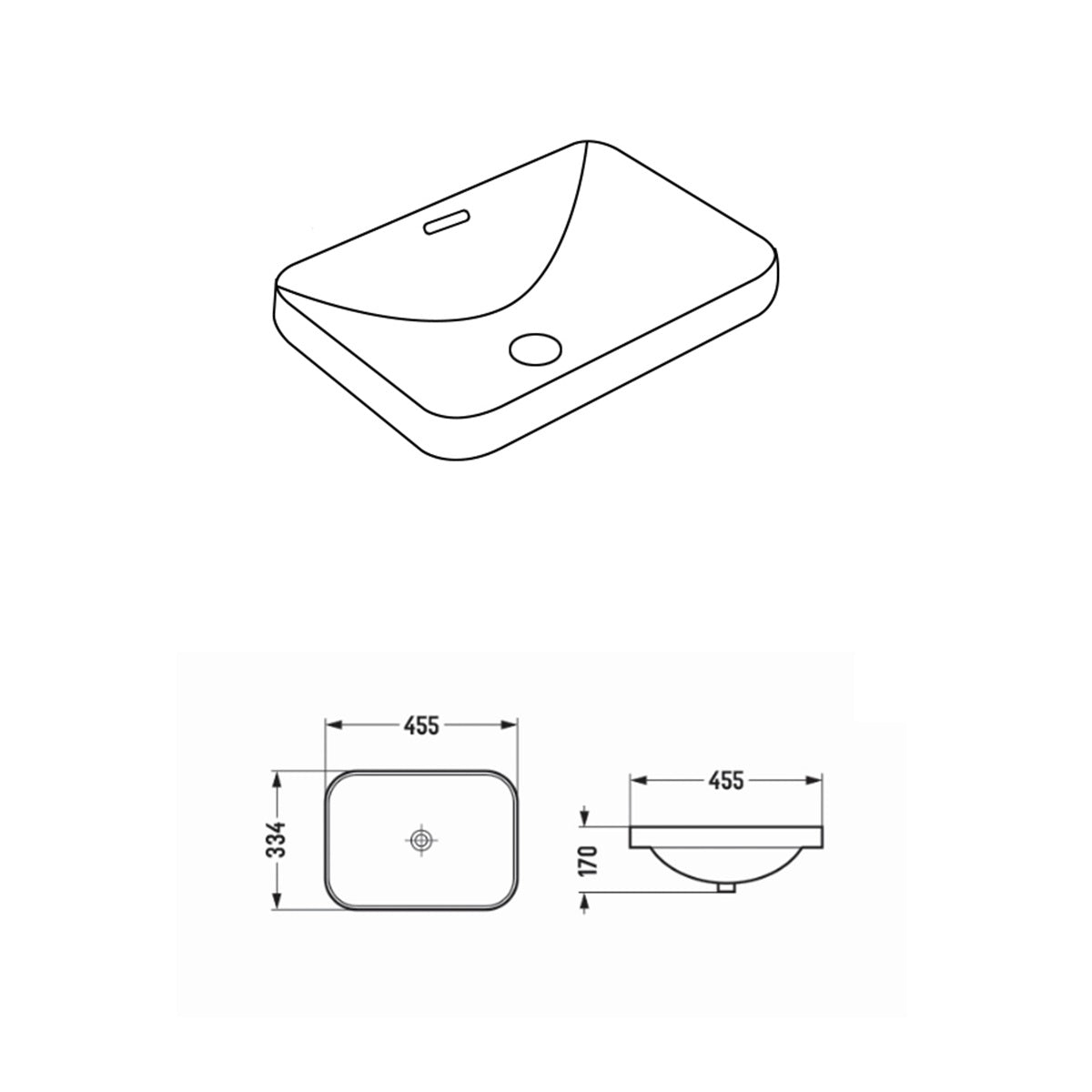 Kliff Insert Basin 455*334*170 Gloss white
