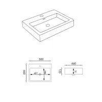 Kliff Insert Basin Tap Hole 500*460*120 Gloss White