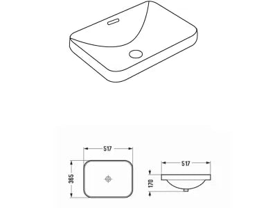 Kliff Insert Basin 517*365*170 Gloss white