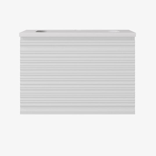 Sedona Fluted Wall Hung PVC Cabinet Matte White