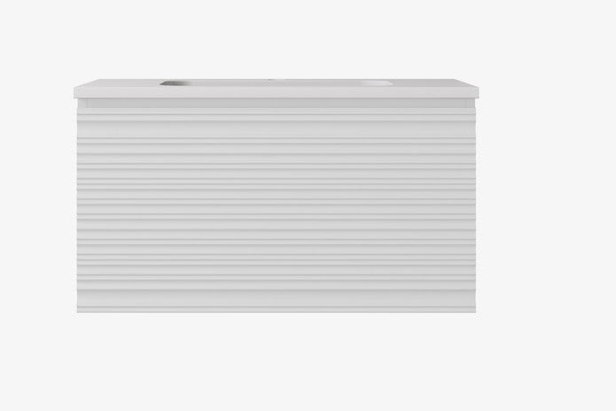 Sedona Fluted Wall Hung PVC Cabinet Matte White