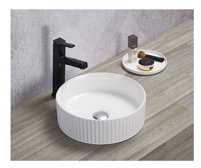 Olley Fluted Art Basin 360*360*115 Matte White