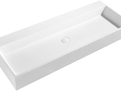 Crete Solid Surface Stone Wall Hung Basin 900x450x100 Matte White