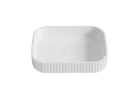 Japser Fluted Solid surface Above Counter Basin 500*350*120mm Gloss White