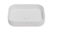 Japser Fluted Solid surface Above Counter Basin 500*350*120mm Matt White