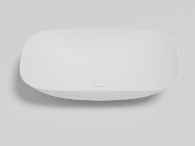 Perry solid surface stone Above Counter Basin 630*360*150mm Matt White