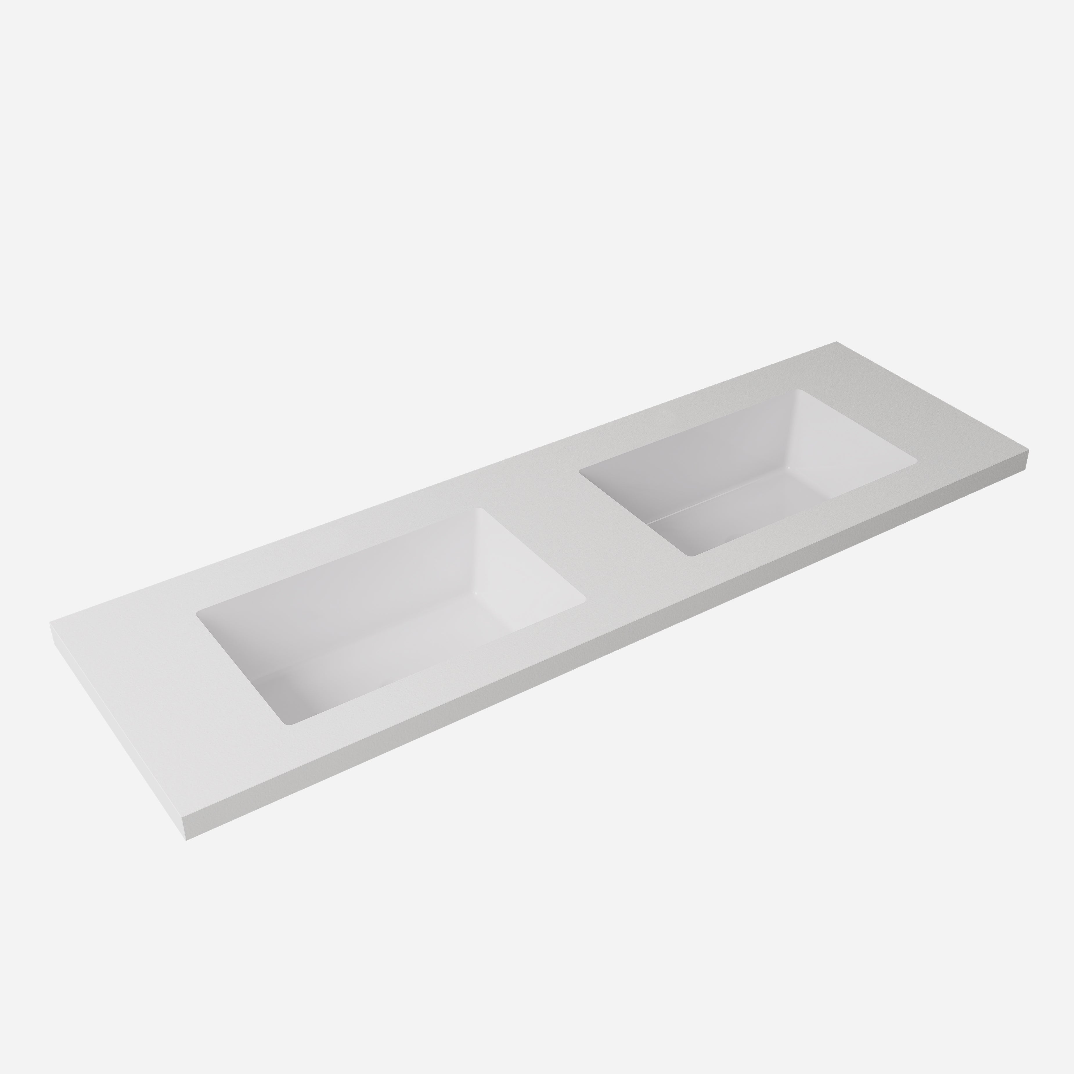 Plain White Undermount Sintered Stone Top With Seamless Ceramic Basin Without Tap Hole