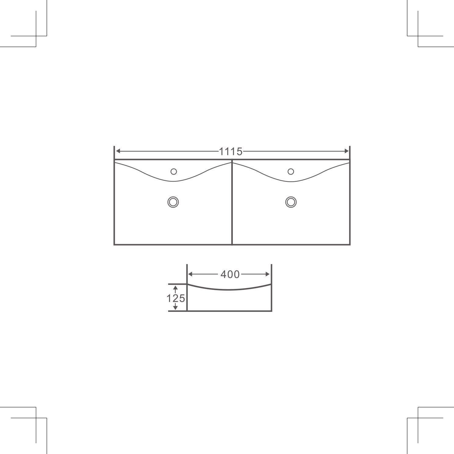 Lusso 111 Ceramic Double Bowl Basin - Living and Bathroom