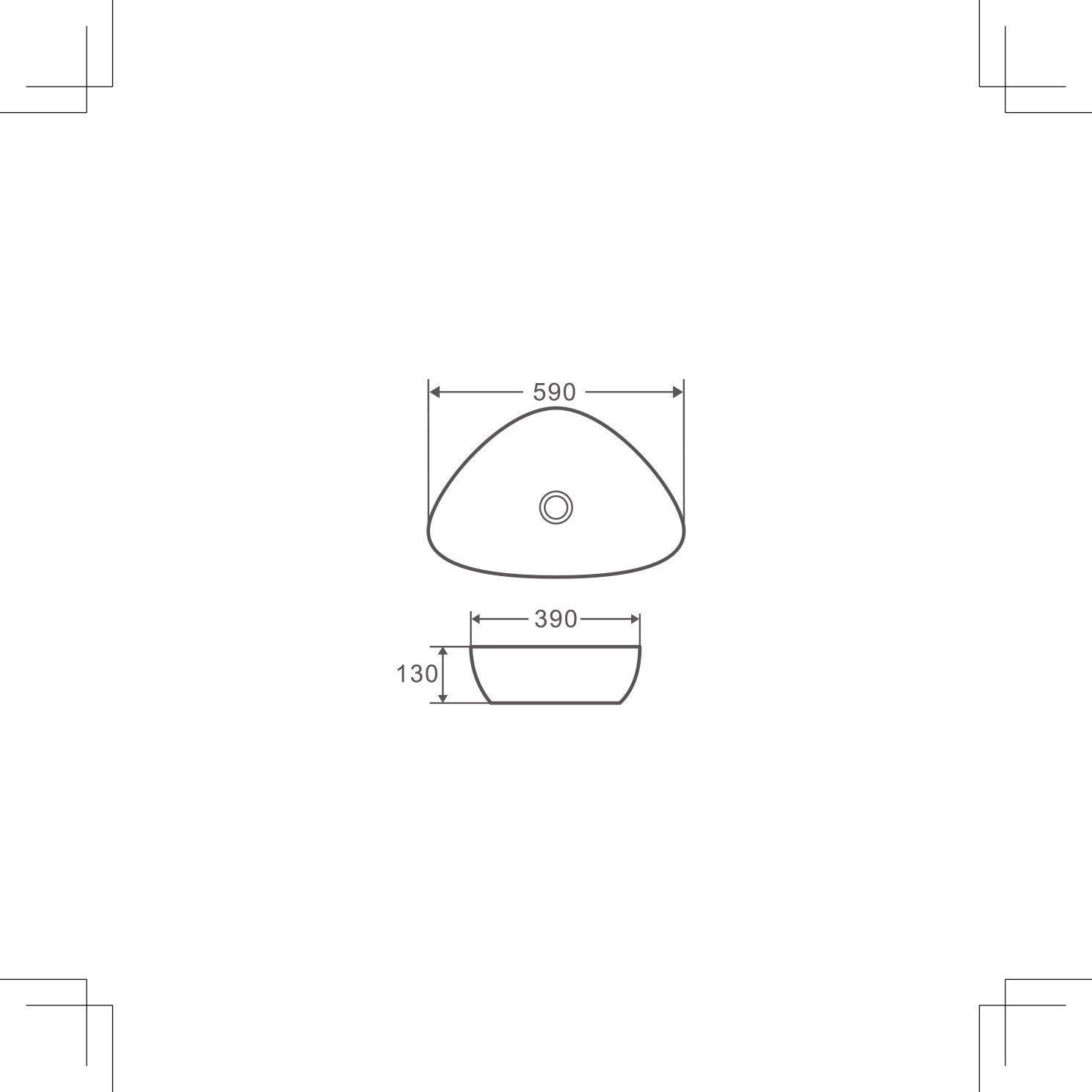 Lusso 59 Above Counter Triangular Basin - Living and Bathroom