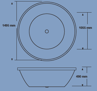 Lucena 1495*1495*490mm Round Gloss White Acrylic 14 Jets Drop in Spa Bath Tub - Living and Bathroom
