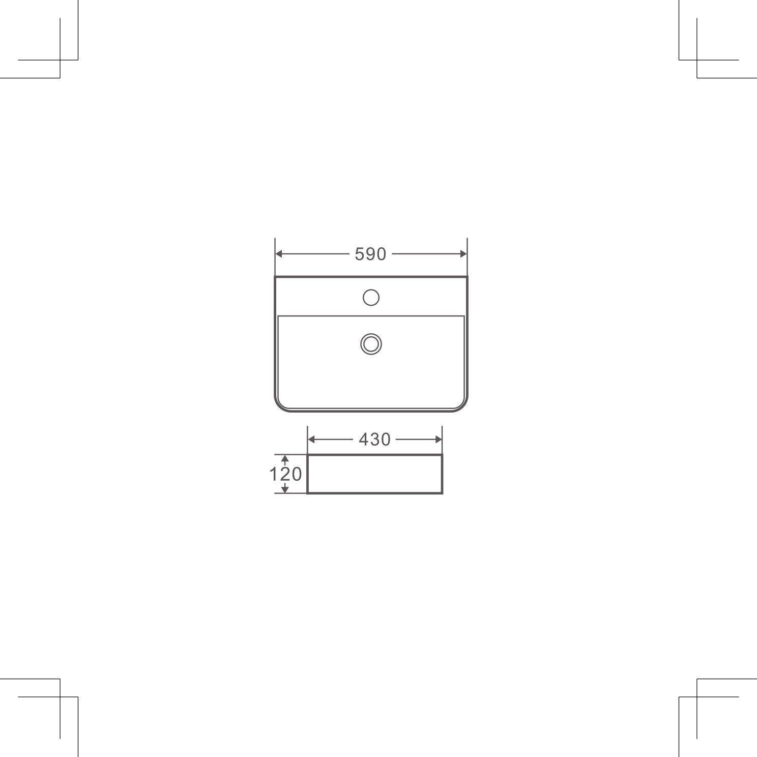 Marsay Matt White Wall Hung Rectangular Basin - Living and Bathroom