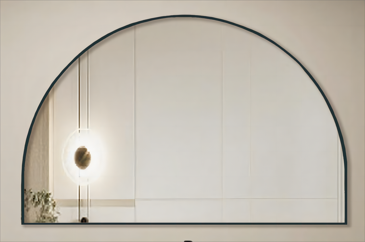 Archo Half Moon Framed Mirror Black