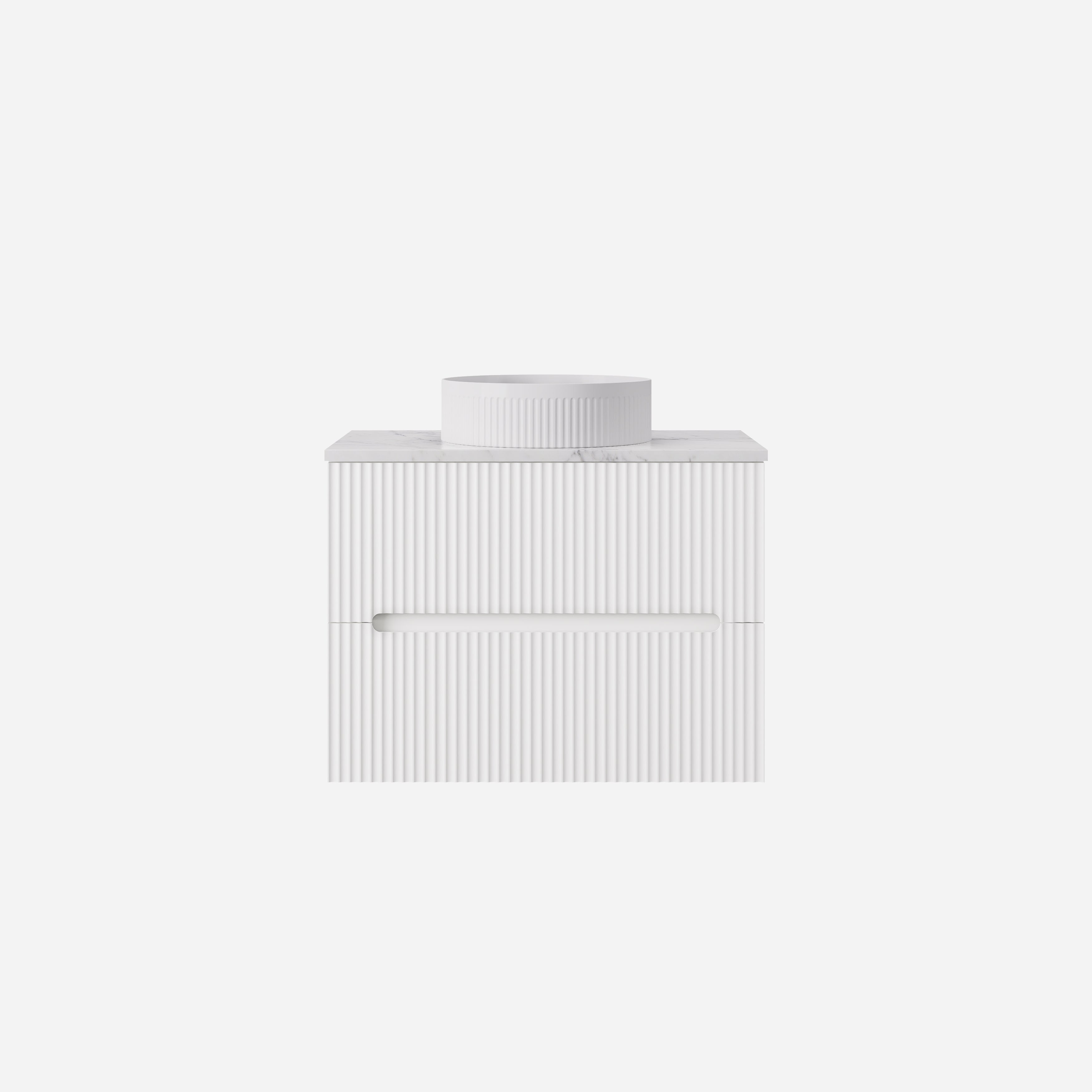 Cabarita Modern Fluted Wall Hung PVC Cabinet Matte White