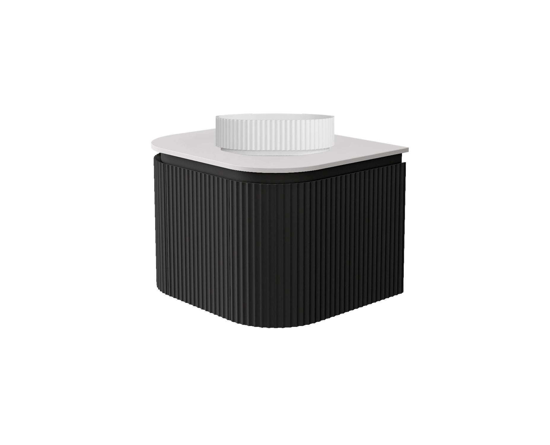 Estella Modern Curve Wall Hung Vanity PVC Cabinet Matte Black