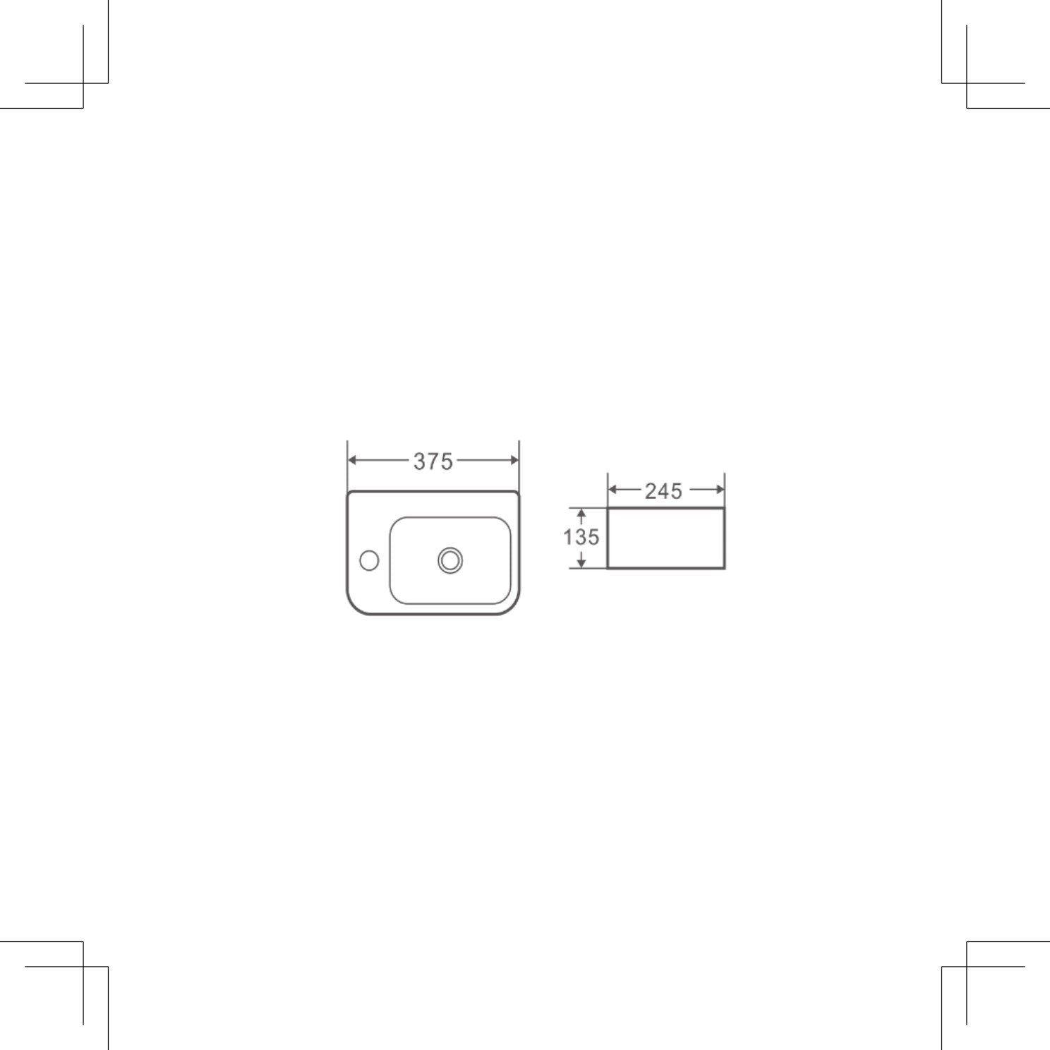 Mini 37L Compact Wall Hung Basin - Living and Bathroom